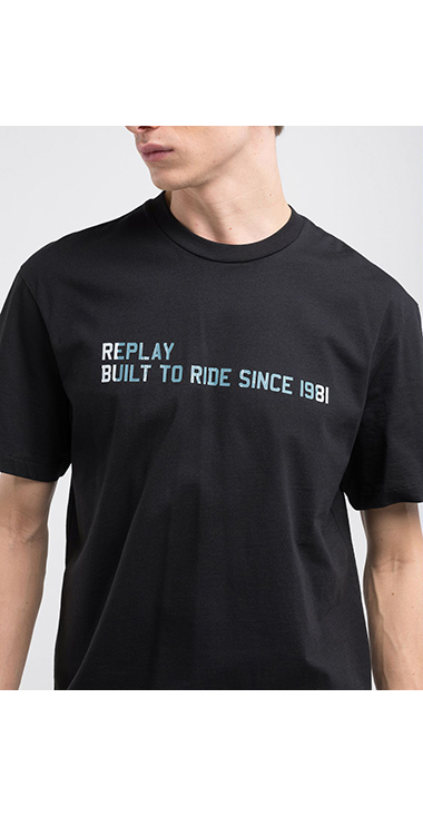 リラックスフィット ベーシックジャ－ジーコットンプリントTシャツ 詳細画像